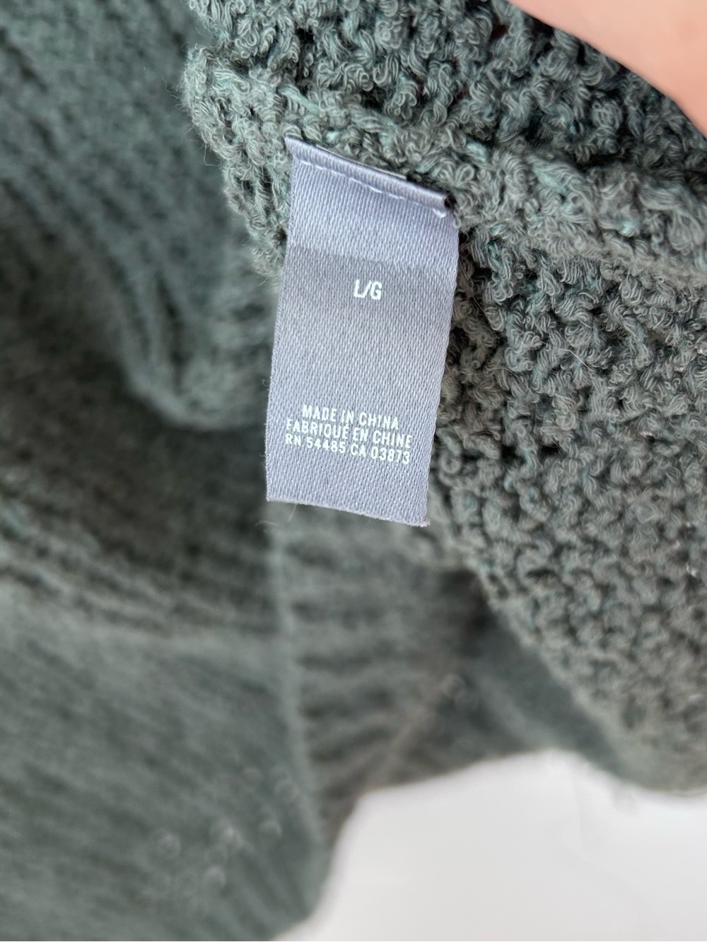 Aerie Sage Green Textured Open Knit Sweater Size Large 26x21 - Picture 5 of 7